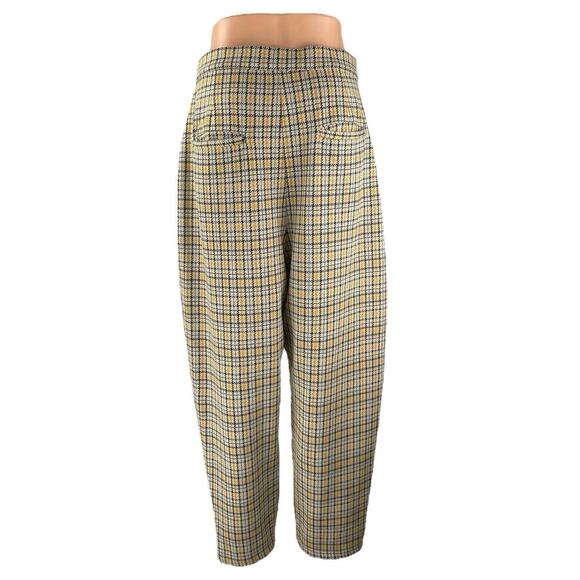 Free People Posey Plaid Women's Multicolor Barrell Tapered Trousers Pants Size L - Picture 4 of 6